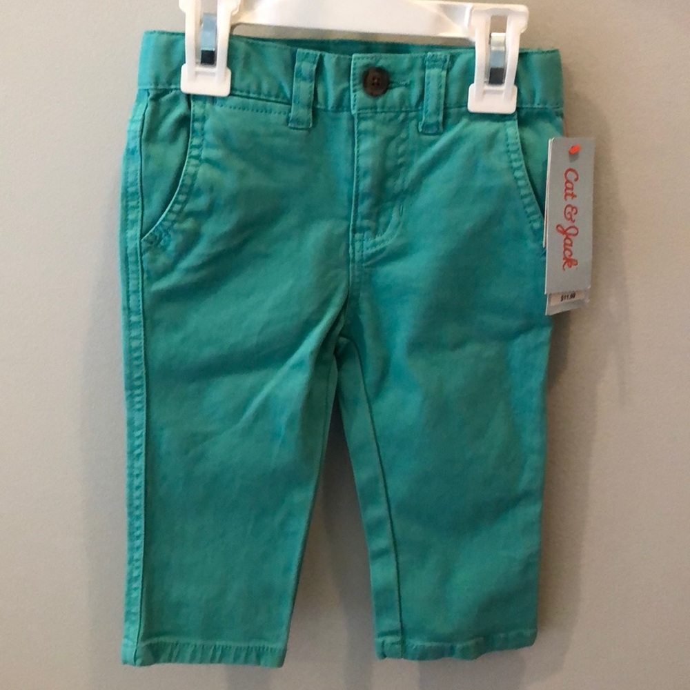 Boys turquoise pants size 12mo.